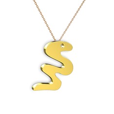 Kali Yılan Kolye - 8 ayar altın kolye (40 cm gümüş rolo zincir) #qfkiuq