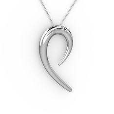 8 ayar beyaz altın kolye (40 cm gümüş rolo zincir)