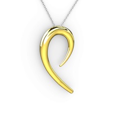 Algoma Kolye - 925 ayar altın kaplama gümüş kolye (40 cm beyaz altın rolo zincir) #e0711n