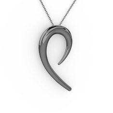 Algoma Kolye - 925 ayar siyah rodyum kaplama gümüş kolye (40 cm gümüş rolo zincir) #kylr59