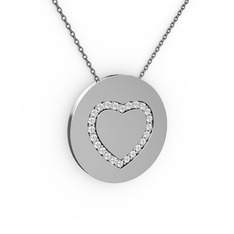Nina Kalp Kolye - Swarovski 14 ayar beyaz altın kolye (40 cm gümüş rolo zincir) #1kwtybu