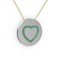 Nina Kalp Kolye - Yeşil kuvars 925 ayar gümüş kolye (40 cm gümüş rolo zincir) #ezqud1