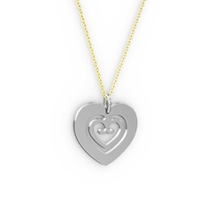 Milen Kalp Kolye - 8 ayar beyaz altın kolye (40 cm altın rolo zincir) #asbqlx