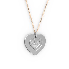 Milen Kalp Kolye - 18 ayar beyaz altın kolye (40 cm gümüş rolo zincir) #spfdfv