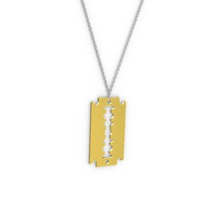 Jilet Kolye - 925 ayar altın kaplama gümüş kolye (40 cm beyaz altın rolo zincir) #10hfcih