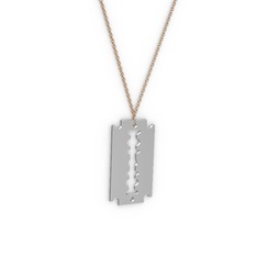Jilet Kolye - 925 ayar gümüş kolye (40 cm rose altın rolo zincir) #14figr3