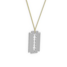 Jilet Kolye - 18 ayar beyaz altın kolye (40 cm altın rolo zincir) #3zmhcq