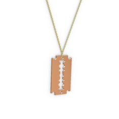 Jilet Kolye - 14 ayar rose altın kolye (40 cm gümüş rolo zincir) #uyjuyb