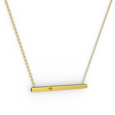 Çubuk Kolye - Sitrin 18 ayar altın kolye (40 cm altın rolo zincir) #1bon1kb