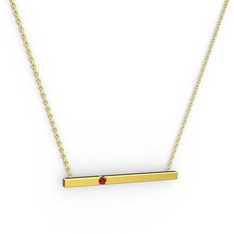 Çubuk Kolye - Garnet 8 ayar altın kolye (40 cm altın rolo zincir) #1s48eh