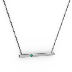 Çubuk Kolye - Yeşil kuvars 925 ayar gümüş kolye (40 cm gümüş rolo zincir) #1tpvln9