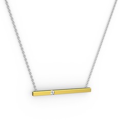 Swarovski 18 ayar altın kolye (40 cm beyaz altın rolo zincir)