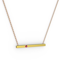 Çubuk Kolye - Rodolit garnet 8 ayar altın kolye (40 cm rose altın rolo zincir) #2hx3f0