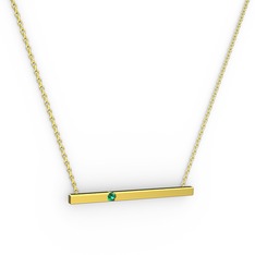Çubuk Kolye - Yeşil kuvars 8 ayar altın kolye (40 cm gümüş rolo zincir) #2p7nxj