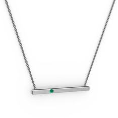 Çubuk Kolye - Kök zümrüt 925 ayar gümüş kolye (40 cm gümüş rolo zincir) #7pskl4