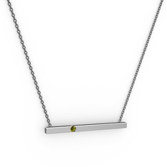 Çubuk Kolye - Peridot 925 ayar gümüş kolye (40 cm gümüş rolo zincir) #7y0kyp