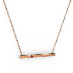 Çubuk Kolye - Garnet 14 ayar rose altın kolye (40 cm rose altın rolo zincir) #dfk7qw