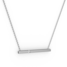 Swarovski 925 ayar gümüş kolye (40 cm beyaz altın rolo zincir)