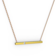 Çubuk Kolye - Swarovski 14 ayar altın kolye (40 cm rose altın rolo zincir) #sp7dx0