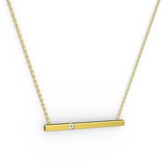 Swarovski 925 ayar altın kaplama gümüş kolye (40 cm gümüş rolo zincir)