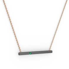 Çubuk Kolye - Yeşil kuvars 925 ayar siyah rodyum kaplama gümüş kolye (40 cm gümüş rolo zincir) #wuyus2