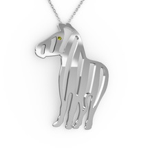 Zebra Kolye - Peridot 14 ayar beyaz altın kolye (40 cm beyaz altın rolo zincir) #f8nqai