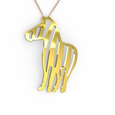 Zebra Kolye - Peridot 14 ayar altın kolye (40 cm rose altın rolo zincir) #xmsduy