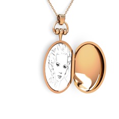 18 ayar rose altın kolye (40 cm rose altın rolo zincir)