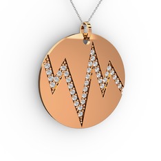 Groove Kolye - Swarovski 18 ayar rose altın kolye (40 cm beyaz altın rolo zincir) #eyt13w