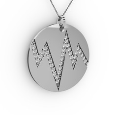 Groove Kolye - Swarovski 8 ayar beyaz altın kolye (40 cm gümüş rolo zincir) #h6yr0t