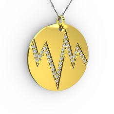 Groove Kolye - Swarovski 8 ayar altın kolye (40 cm gümüş rolo zincir) #ksjjyz