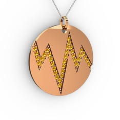 Groove Kolye - Sitrin 8 ayar rose altın kolye (40 cm gümüş rolo zincir) #lgupzk