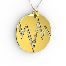 Groove Kolye - Swarovski 14 ayar altın kolye (40 cm gümüş rolo zincir) #ww72f1