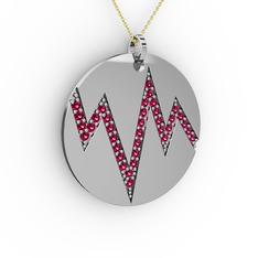 Groove Kolye - Rodolit garnet 925 ayar gümüş kolye (40 cm gümüş rolo zincir) #xtcxmd