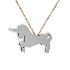 Unicorn Kolye - 925 ayar gümüş kolye (40 cm gümüş rolo zincir) #h1rxit