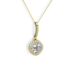 Sivana Kolye - Swarovski 18 ayar altın kolye (40 cm altın rolo zincir) #146rpn9
