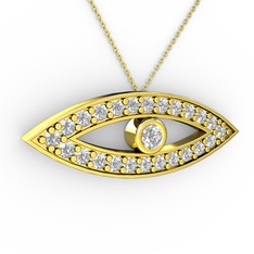 Ayn Kolye - Swarovski 14 ayar altın kolye (40 cm gümüş rolo zincir) #x67wg2
