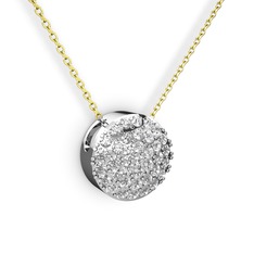 Taşlı Adiva Kolye - Pırlanta 925 ayar gümüş kolye (0.555 karat, 40 cm altın rolo zincir) #5wlhn5