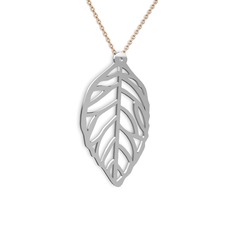 Yaprak Kolye - 925 ayar gümüş kolye (40 cm gümüş rolo zincir) #1mbt1t4