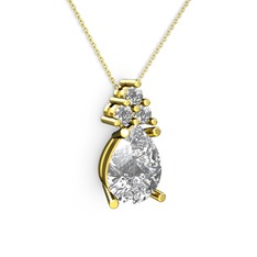 Madiva Kolye - Swarovski 14 ayar altın kolye (40 cm gümüş rolo zincir) #19qvnta