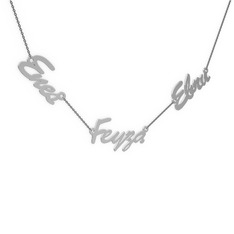 925 ayar gümüş kolye (3 karakterli el yazısı, 40 cm gümüş rolo zincir)
