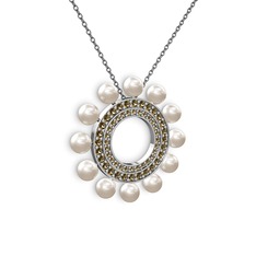 Velinda İnci Kolye - Inci ve dumanlı kuvars 925 ayar gümüş kolye (40 cm gümüş rolo zincir) #kondgx