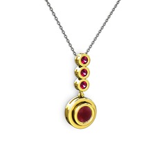 Belinda Kolye - Kök yakut ve rodolit garnet 925 ayar altın kaplama gümüş kolye (40 cm gümüş rolo zincir) #13gaq8l
