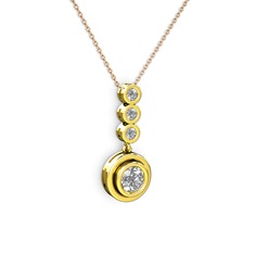 Belinda Kolye - Swarovski 18 ayar altın kolye (40 cm rose altın rolo zincir) #194a4z0
