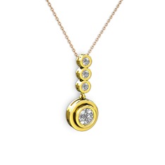 Belinda Kolye - Swarovski ve elmas 925 ayar altın kaplama gümüş kolye (0.33 karat, 40 cm rose altın rolo zincir) #1br87w9