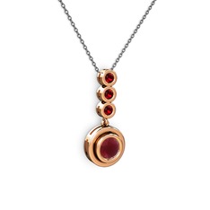Belinda Kolye - Kök yakut ve garnet 8 ayar rose altın kolye (40 cm gümüş rolo zincir) #1du0ddf