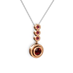 Belinda Kolye - Garnet ve kök yakut 14 ayar rose altın kolye (40 cm gümüş rolo zincir) #1fsq6jz