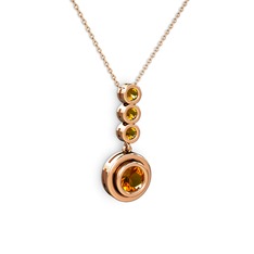 Belinda Kolye - Sitrin 14 ayar rose altın kolye (40 cm gümüş rolo zincir) #1of05x3