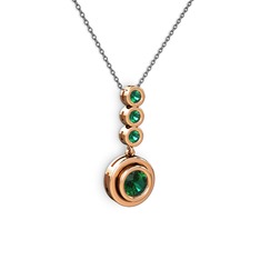 Belinda Kolye - Yeşil kuvars 18 ayar rose altın kolye (40 cm gümüş rolo zincir) #1parqk8