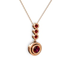Belinda Kolye - Rodolit garnet ve garnet 18 ayar rose altın kolye (40 cm rose altın rolo zincir) #1sg6tqk